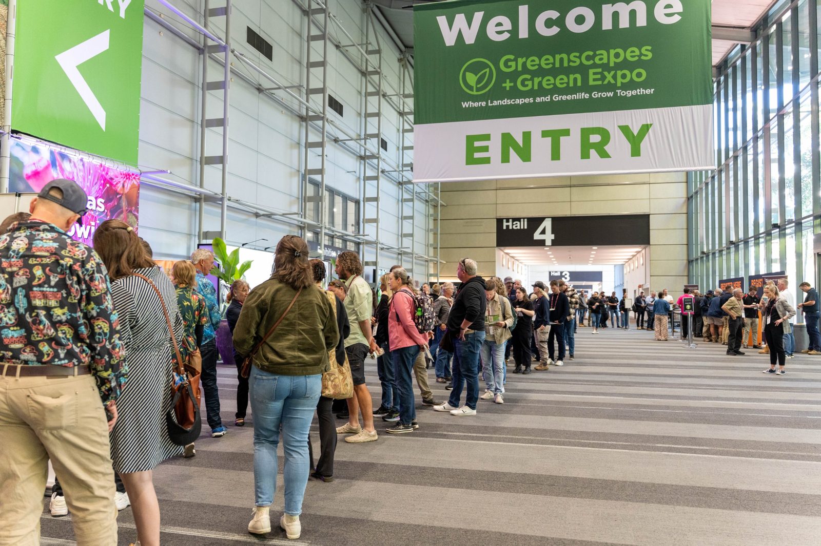 Visitors queueing at the Greenscapes entry
