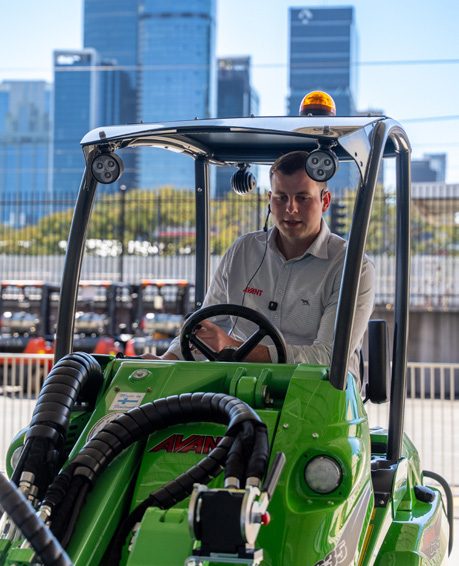 Compact loader on display